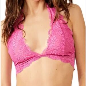 Free People Intimately Last Dance Lace Halter Neck Bralette Size Small
